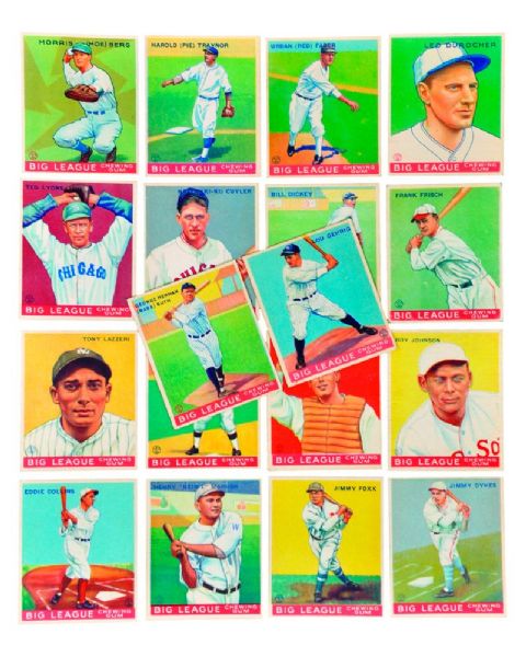1933 World Wide Gum V353 Baseball Card (Canadian Goudey) Starter Set (68 of 94) with Babe Ruth and Lou Gehrig
