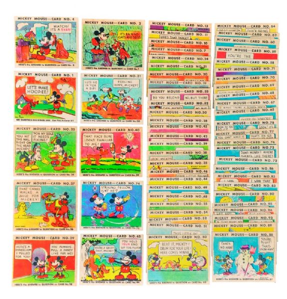 Rare 1935 O-Pee-Chee V303 Mickey Mouse Near Complete Set (89 of 96) – Scarce Canadian Issue