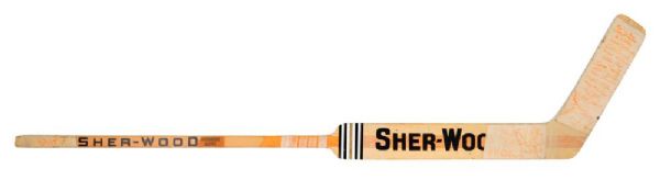 Bobby Taylors 1973-74 Philadelphia Flyers Stanley Cup Champions Team-Signed (Twice!) <br>Sher-Wood Game-Issued Stick with Shero