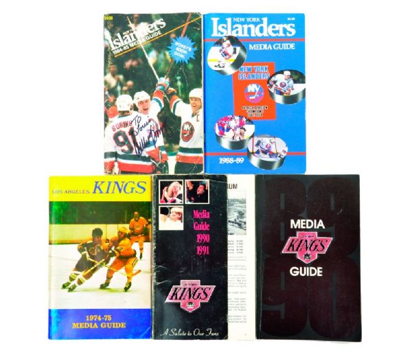 Los Angeles Kings and New York Islanders 1970s/1980s Team-Signed Media Guides (5)