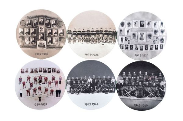 Montreal Canadiens Stanley Cup Team Photo Coaster Complete Set of 24