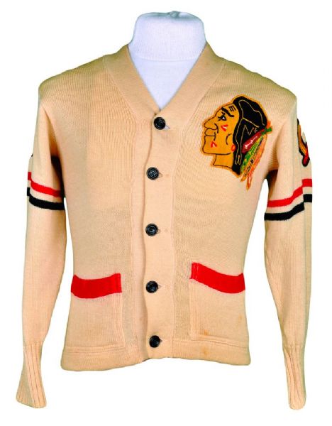 Chicago Black Hawks Late-1950s / Early-1960s Cardigan with Cool Provenance 