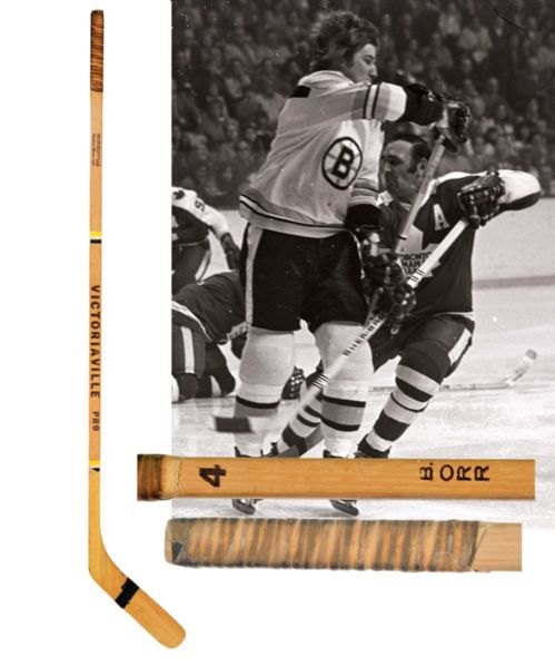 Bobby Orrs Early-1970s Boston Bruins Victoriaville Pro Game-Used Stick