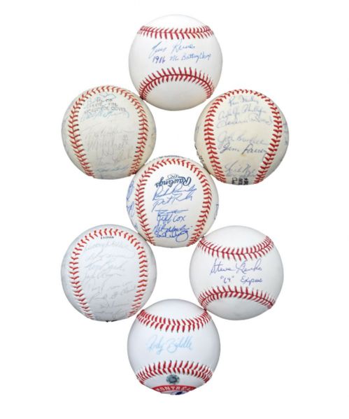 Montreal Expos 1970-2001 Signed and Team-Signed Baseball Collection of 7