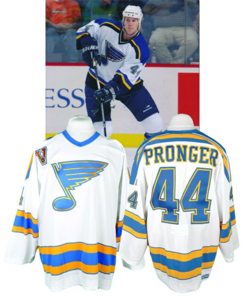 Chris Prongers 2003-04 St. Louis Blues Game-Worn "Vintage" Jersey with LOA