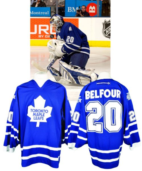 Ed Belfours 2002-03 Toronto Maple Leafs "400th NHL Win" Game-Worn Jersey with LOA