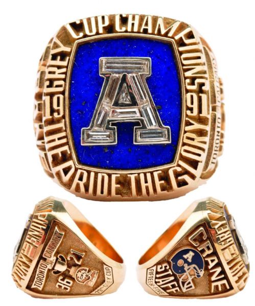 Toronto Argonauts 1991 Grey Cup Championship 10K Gold Ring