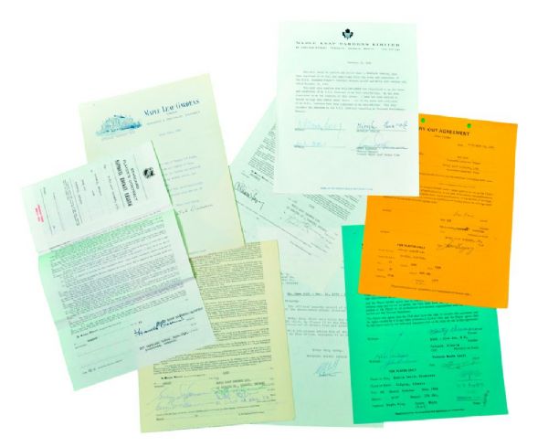 Vintage Toronto Maple Leafs Document Collection of 9 with NHL Contract 