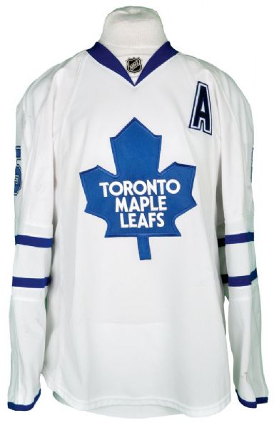 Tomas Kaberles 2009-10 Toronto Maple Leafs Game-Worn Alternate Captains Jersey with Team LOA - Photo-Matched!