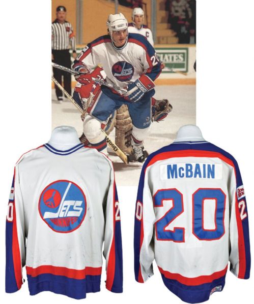 Andrew McBains 1988 Winnipeg Jets Game-Worn Jersey with "Goal for Kids" Patch <br>- Nice Game Wear! 