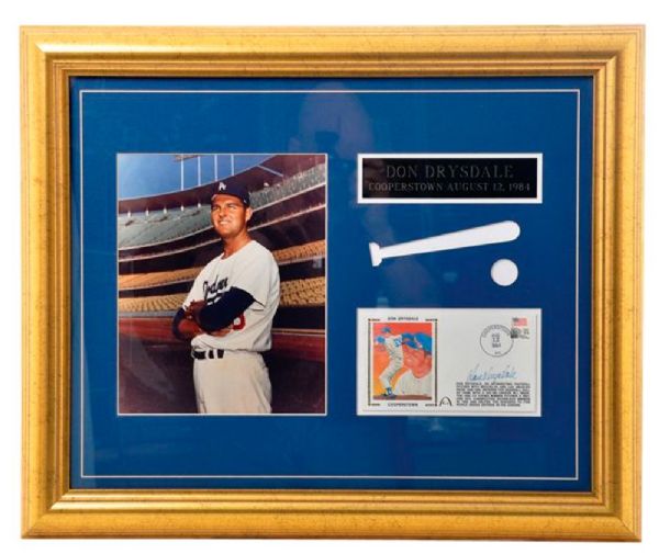 Baseball HOFer Don Drysdale Signed and Framed Montage (19 ¼” x 23 ¼”)