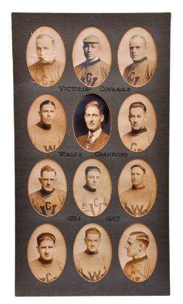 Victoria Cougars 1924-25 Stanley Cup Champions Team Photo Featuring Holmes, Foyston, Frederickson and Patrick (13" x 23")