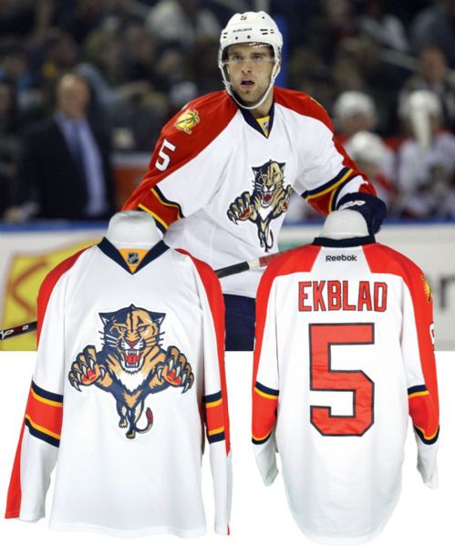 Aaron Ekblads 2014-15 Florida Panthers Game-Worn Rookie Season Jersey with <br>Team LOA - Photo-Matched! 