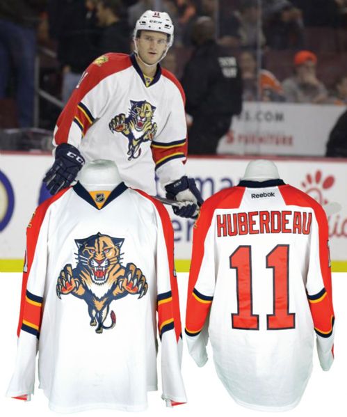 Jonathan Huberdeaus 2014-15 Florida Panthers Game-Worn Jersey with Team LOA <br>- Photo-Matched!