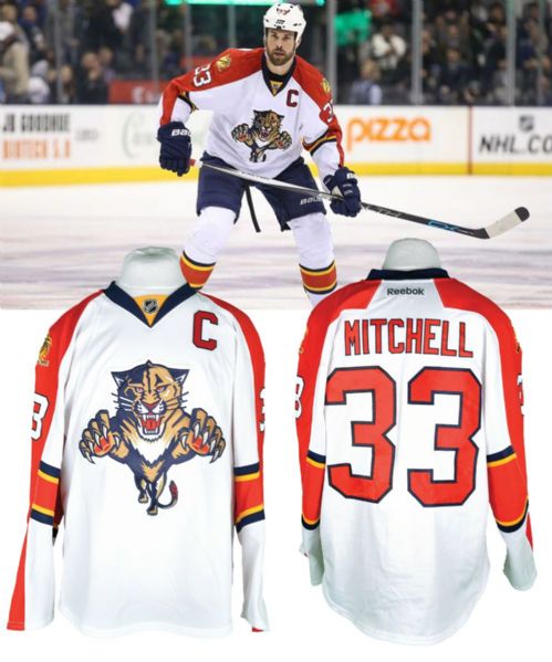 Willie Mitchells 2014-15 Florida Panthers Game-Worn Captains Jersey with Team LOA <br>- Photo-Matched!
