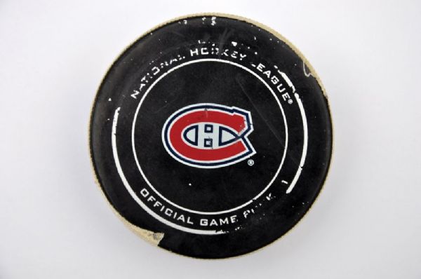 Alex Galchenyuks 2012-13 Montreal Canadiens 3rd NHL Goal Puck with Team LOA
