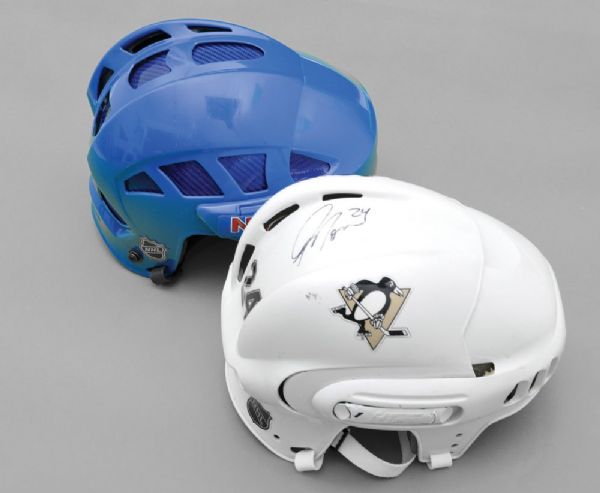 Paul Maras New York Rangers and Ian Morans Pittsburgh Penguins Game-Worn Helmets with LOAs
