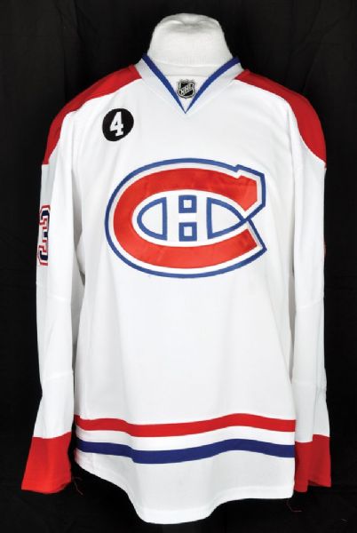 Mike Weavers 2014-15 Montreal Canadiens Game-Worn Jersey with Team LOA <br>- Beliveau Memorial Patch! - Photo-Matched!