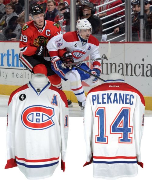 Tomas Plekanecs 2014-15 Montreal Canadiens Game-Worn Alternate Captains Jersey <br>with Team LOA - Beliveau Memorial Patch! - Photo-Matched!