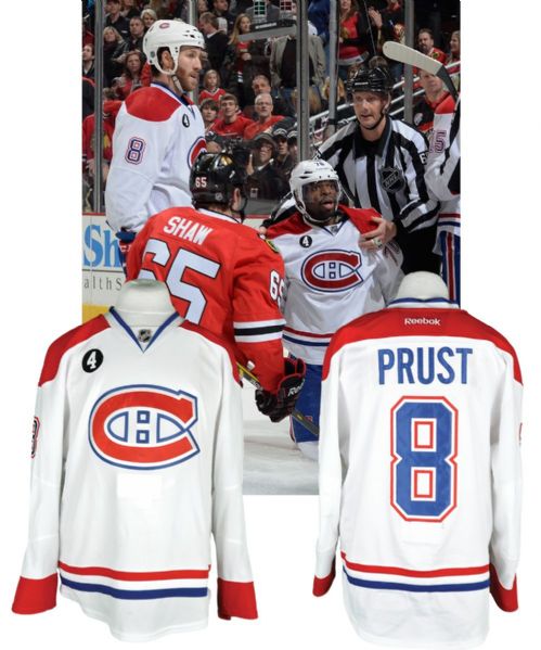 Brandon Prusts 2014-15 Montreal Canadiens Game-Worn Jersey with Team LOA <br>- Beliveau Memorial Patch! - Photo-Matched!