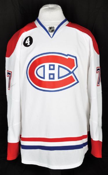 Tom Gilberts 2014-15 Montreal Canadiens Game-Worn Jersey with Team LOA <br>- Beliveau Memorial Patch! - Photo-Matched!