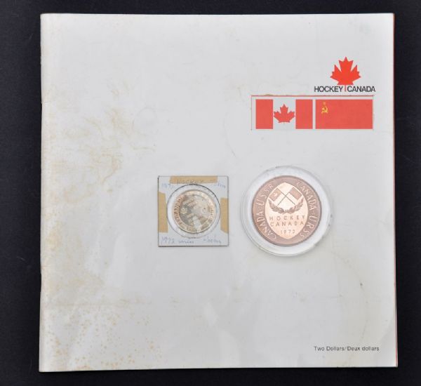 1972 Canada-Russia Series Official Program and Large Commemorative Copper Coin in Case