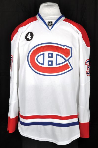 Gabriel Dumonts 2014-15 Montreal Canadiens Game-Worn Pre-Season Jersey <br>with Team LOA - Beliveau Memorial Patch!