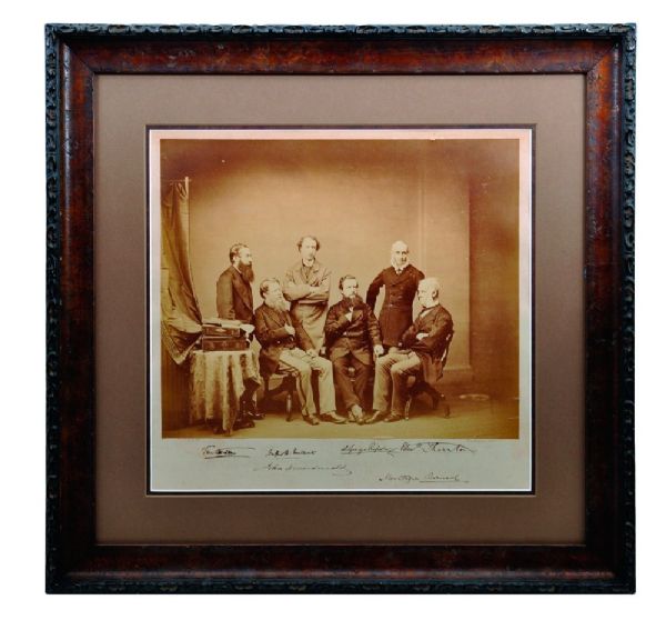 1871 Treaty of Washington Presentation Framed Print Signed by 1st Prime Minister of Canada Sir John A. MacDonald and Others with JSA LOA (26" x 27")