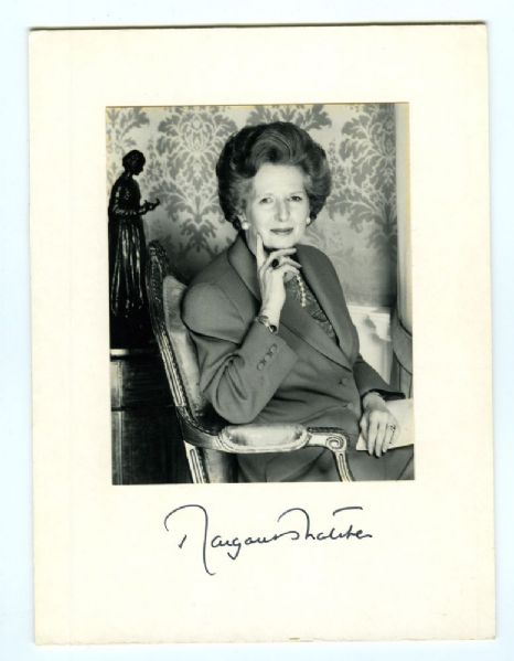 Margaret Thatcher, The Iron Lady, Signed Matted Photo