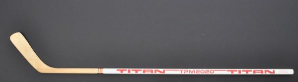 Mario Lemieuxs 1983-84 QMJHL Laval Voisins Pre-NHL Signed Game-Issued Titan Stick