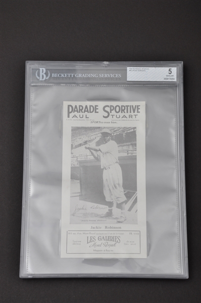Jackie Robinson 1946 Montreal Royals "Parade Sportive" Picture - Graded BGS 5 (Excellent)