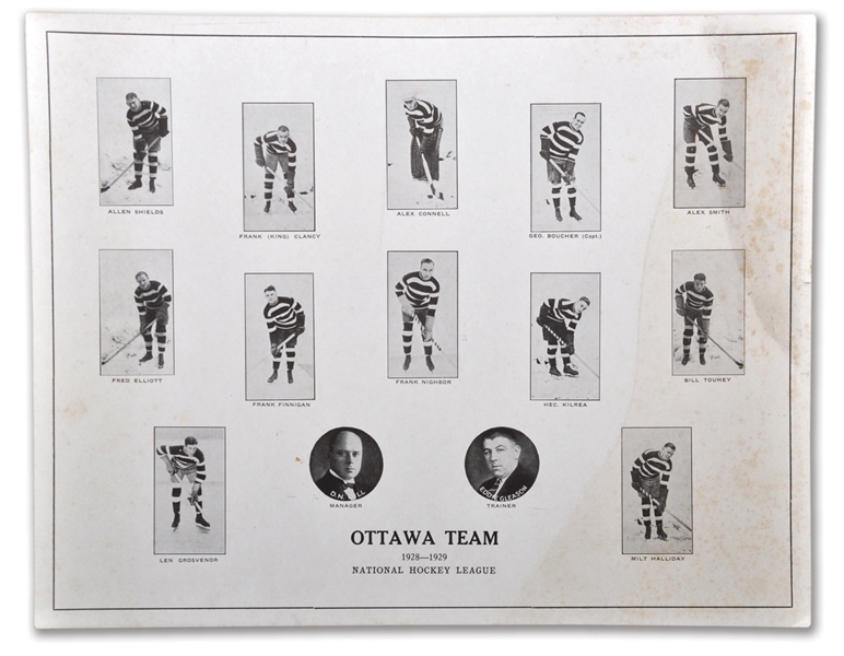 Ottawa Senators 1928-29 Team Photo Montage (11" x 14")