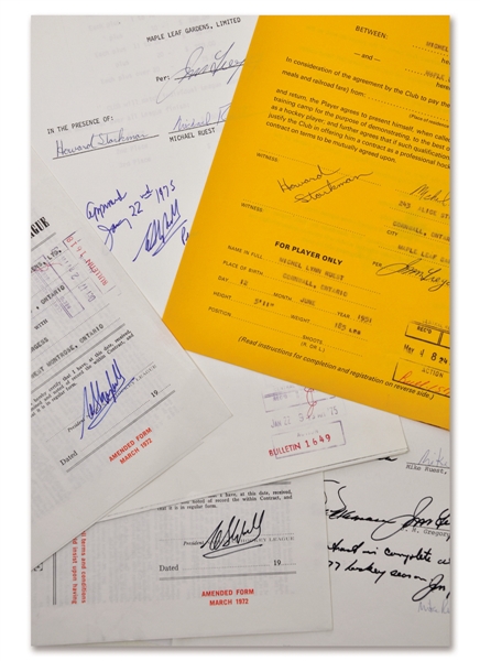 Toronto Maple Leafs 1970s Official NHL Contract and Document Collection of 5
