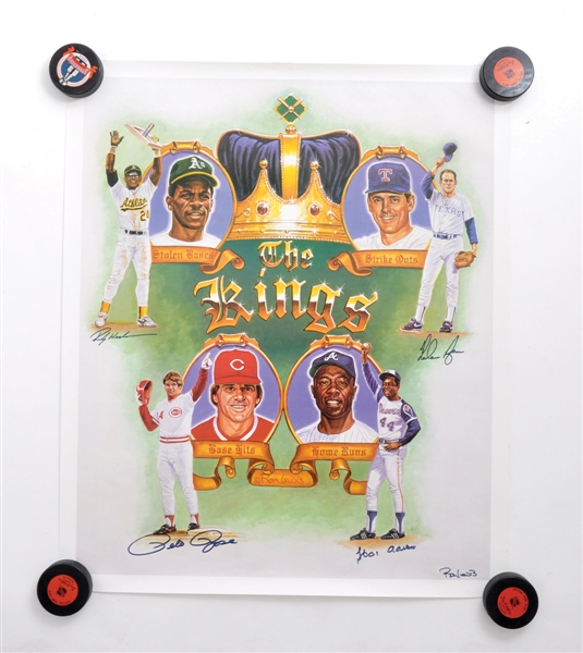 Ron Lewis 1998 "The Kings" Henderson, Ryan, Rose and Aaron Signed Lithograph <br>(26" x 31")