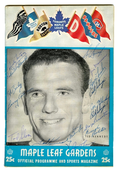 Toronto Maple Leafs 1954-55 Team-Signed MLG Program by 16 with 2 Deceased HOFers 