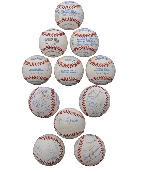 Collection of 6 Signed and Multi-Signed Baseball by Hockey HOFers and Stars