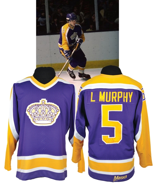 Larry Murphys 1982-83 Los Angeles Kings Game-Worn Jersey with LOA - Team Repairs!