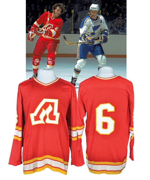 Atlanta Flames Mid-1970s Game-Worn Jersey Attributed to Jean Lemieux with LOA
