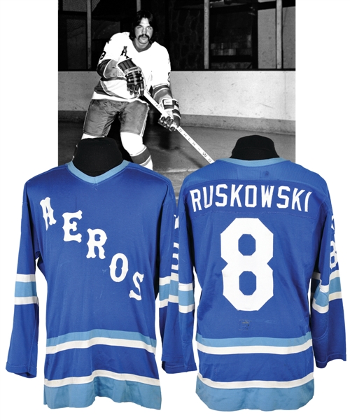 Terry Ruskowskis 1976-77 WHA Houston Aeros Game-Worn Jersey
