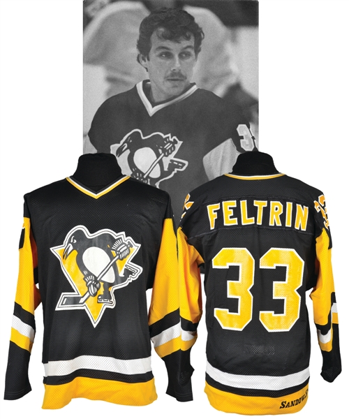 Tony Feltrins Early-1980s Pittsburgh Penguins Game-Worn Jersey