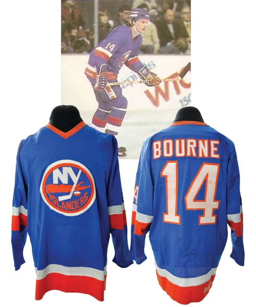 Bob Bournes Early-1980s New York Islanders Game-Worn Jersey with LOAs <br>- Team Repairs!