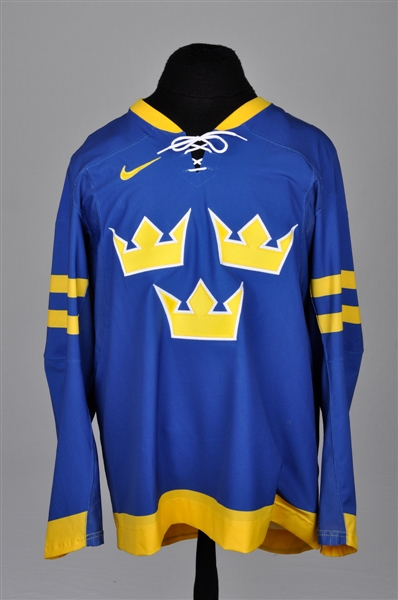 Niklas Kronwalls 2010 Olympics Sweden Game-Issued Jersey with LOA