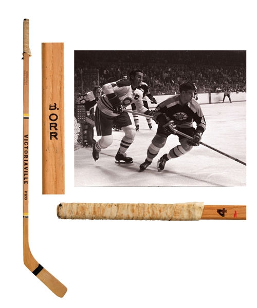 Bobby Orrs Early-1970s Boston Bruins Victoriaville Pro Game-Used Stick