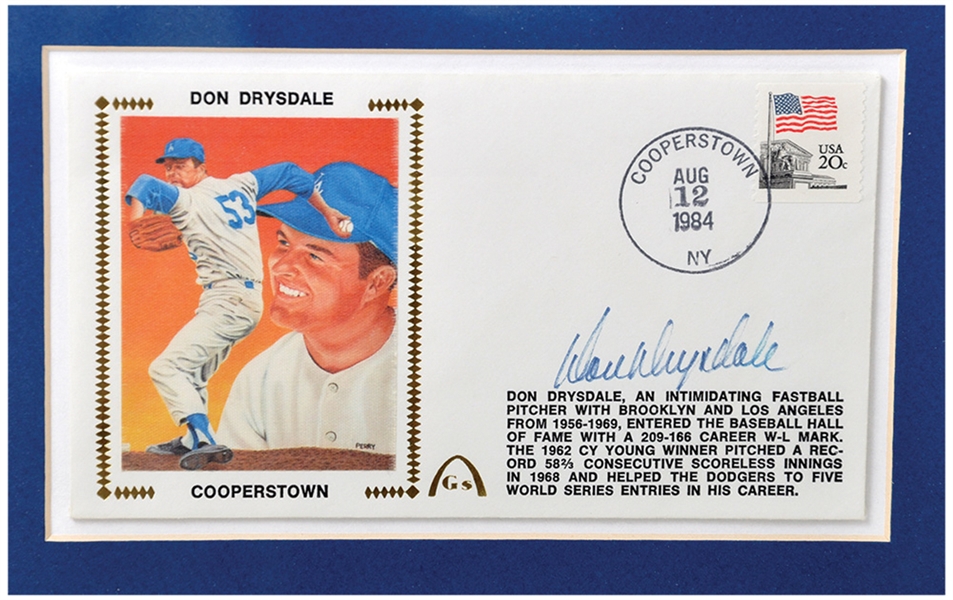 Baseball HOFer Don Drysdale Signed and Framed Montage (19 ¼” x 23 ¼”)