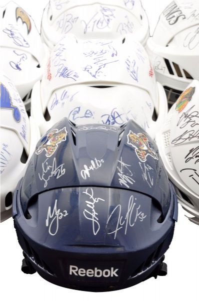 NHL 2011-12 Team-Signed Hockey Helmet Collection of 7 from Jukka Nieminen Fundraiser - All with LOAs
