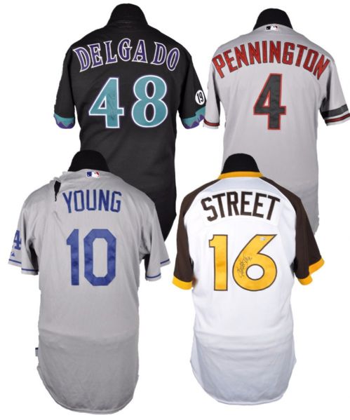 Delagdos and Penningtons Diamondbacks, Youngs Dodgers and Streets Padres 2013 <br>Game-Worn/Game-Issued Jerseys - All MLB Authenticated