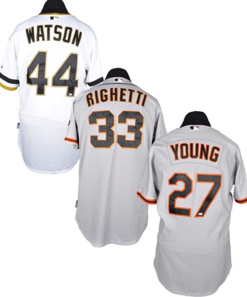 Righettis Giants, Watsons and Sniders Pirates, Youngs Orioles and Cruzs Cardinals 2013 and 2014 Game-Worn Jerseys and Pants - All MLB Authenticated