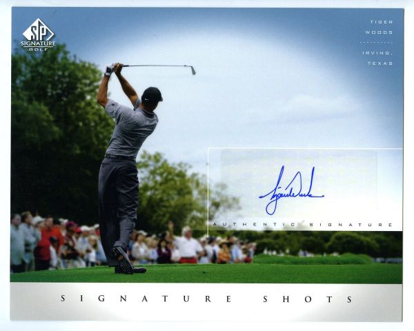 Tiger Woods and Arnold Palmer Upper Deck 2004 and 2005 "Signature Shots" Signed Photo Cards (3)
