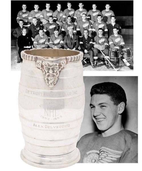 Alex Delvecchios 1952-53 Detroit Red Wings NHL Championship Pitcher