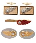 Alex Delvecchios Detroit Red Wings Platinum and Gold with Diamond Cuff Links and Tie Clip Collection